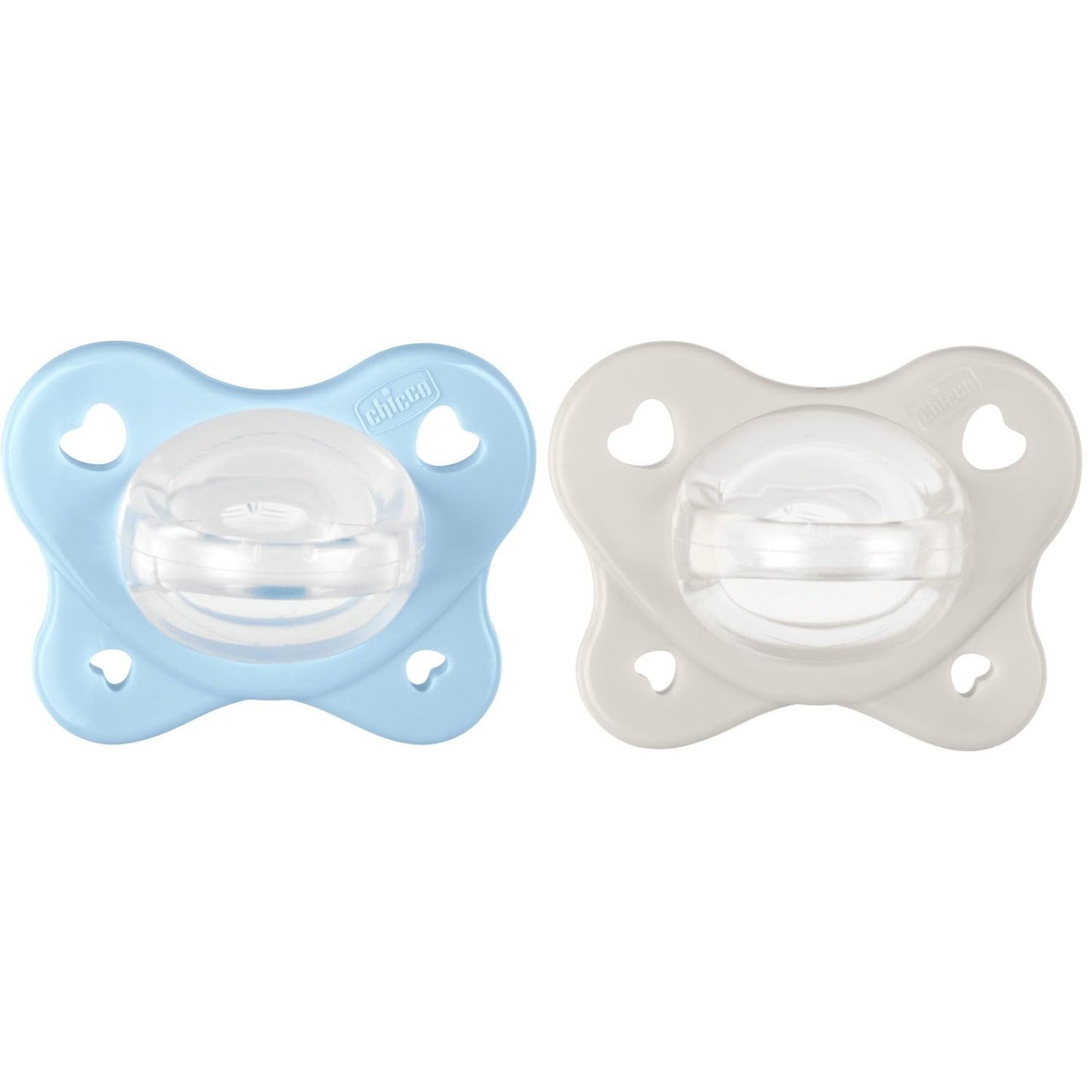 Chicco Gommotto Dual Soft, Ciuccio in Silicone 2-6 Mesi, Bicolore, Set di Gommotti con Doppia Morbidezza, Supportano la Respirazione e Favoriscono il Corretto Sviluppo della Bocca, 2 Pezzi, Bimbo
