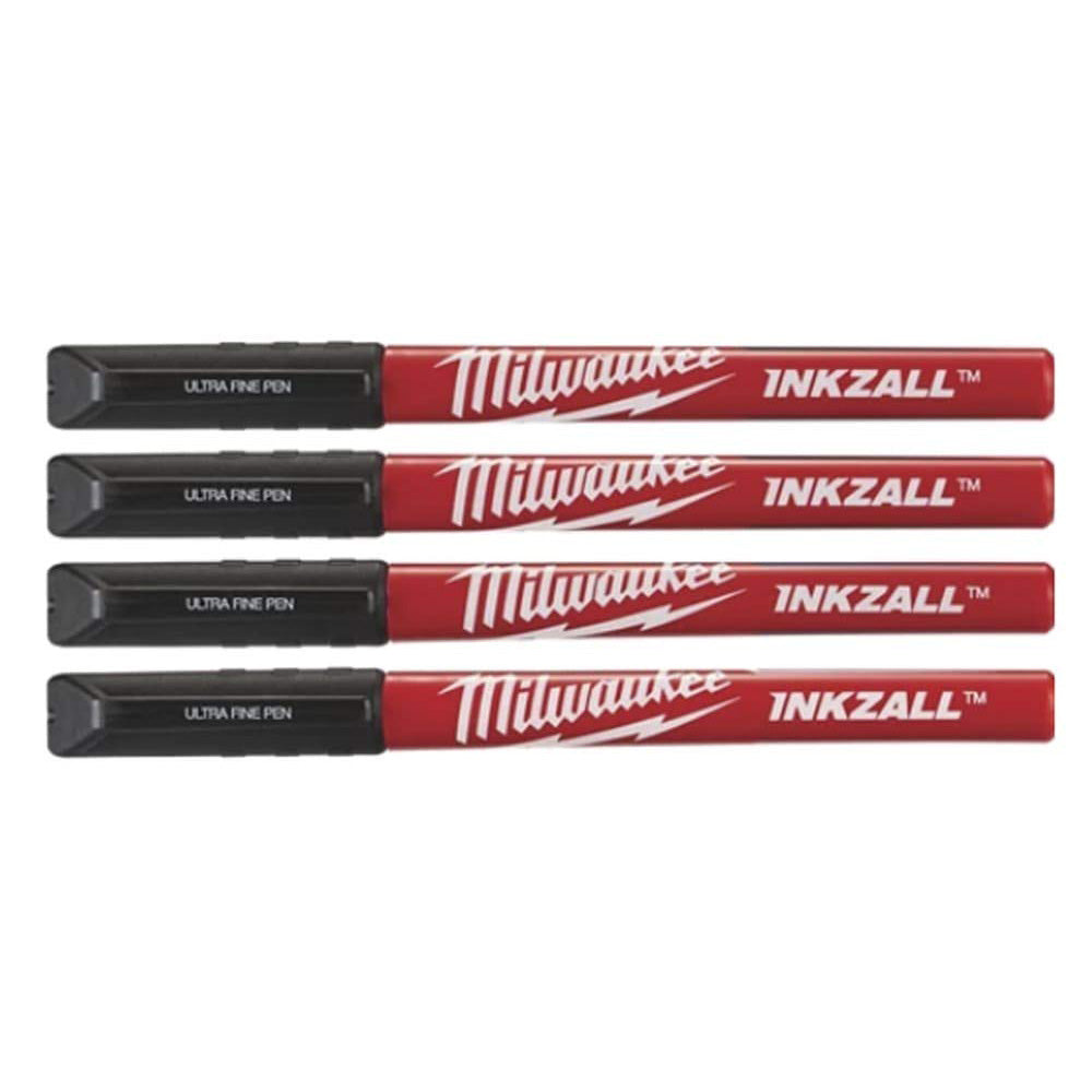 Pezzi 4 - Pennarello indelebile punta extra fine nero Milwaukee