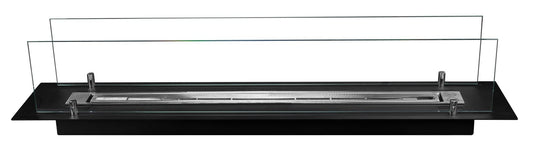 Divina Fire Bruciatore per Camino a bioetanolo biocamino in Acciaio con vetri da 100 cm