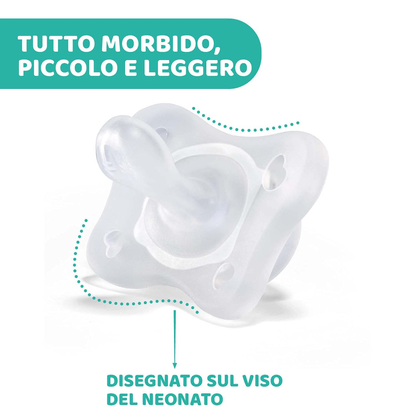 Chicco PhysioForma Ciuccio in Silicone 0-2 Mesi, 2 Pezzi, Set Gommottini 0-2 Mesi, Supportano la Respirazione Fisiologica e Favoriscono il Corretto Sviluppo della Bocca, Azzurro