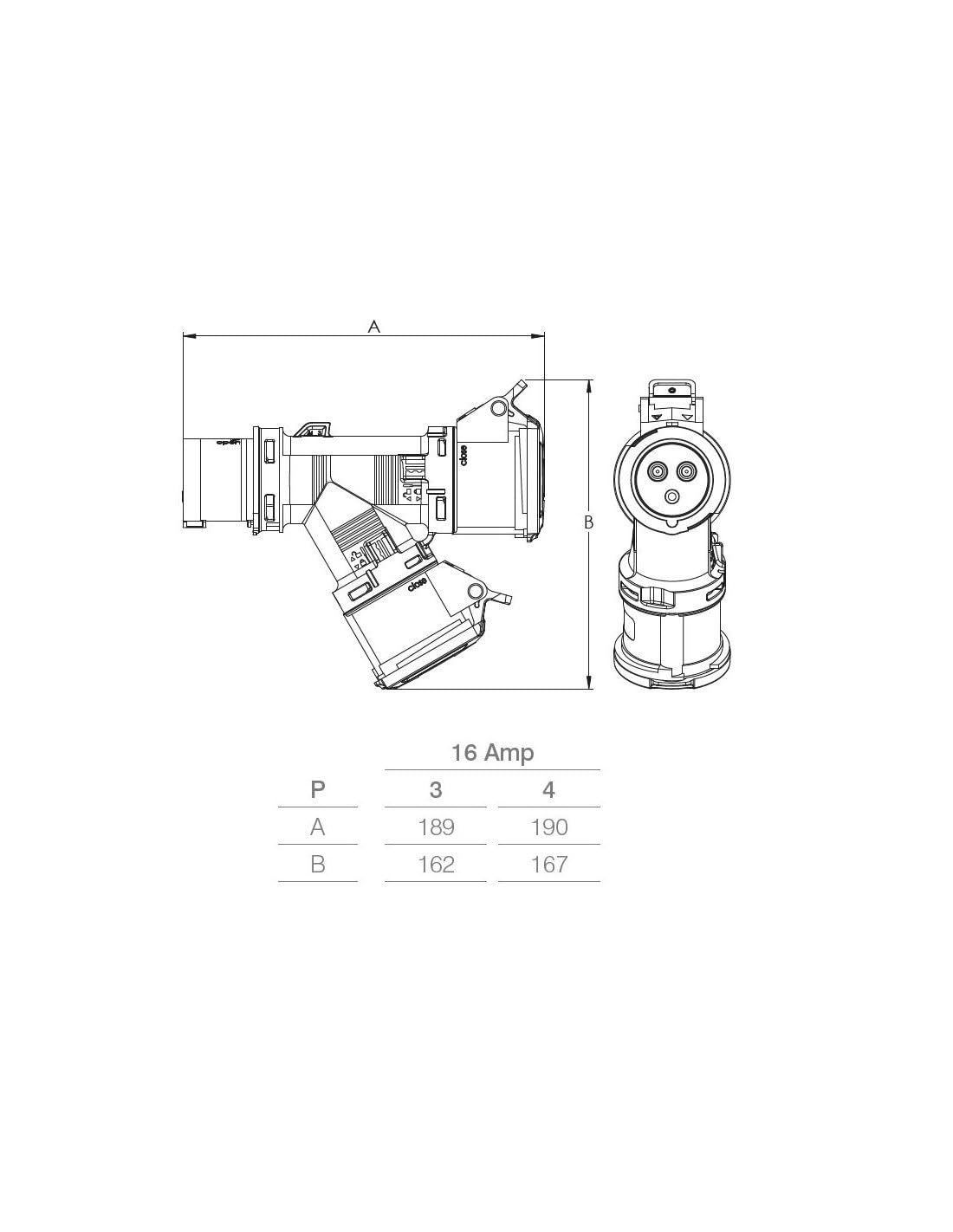 ROSI 1001994 Moltiplicatore Mobile 2 Uscite Prese Industriali 16A 3P+N+T 400V 5Poli