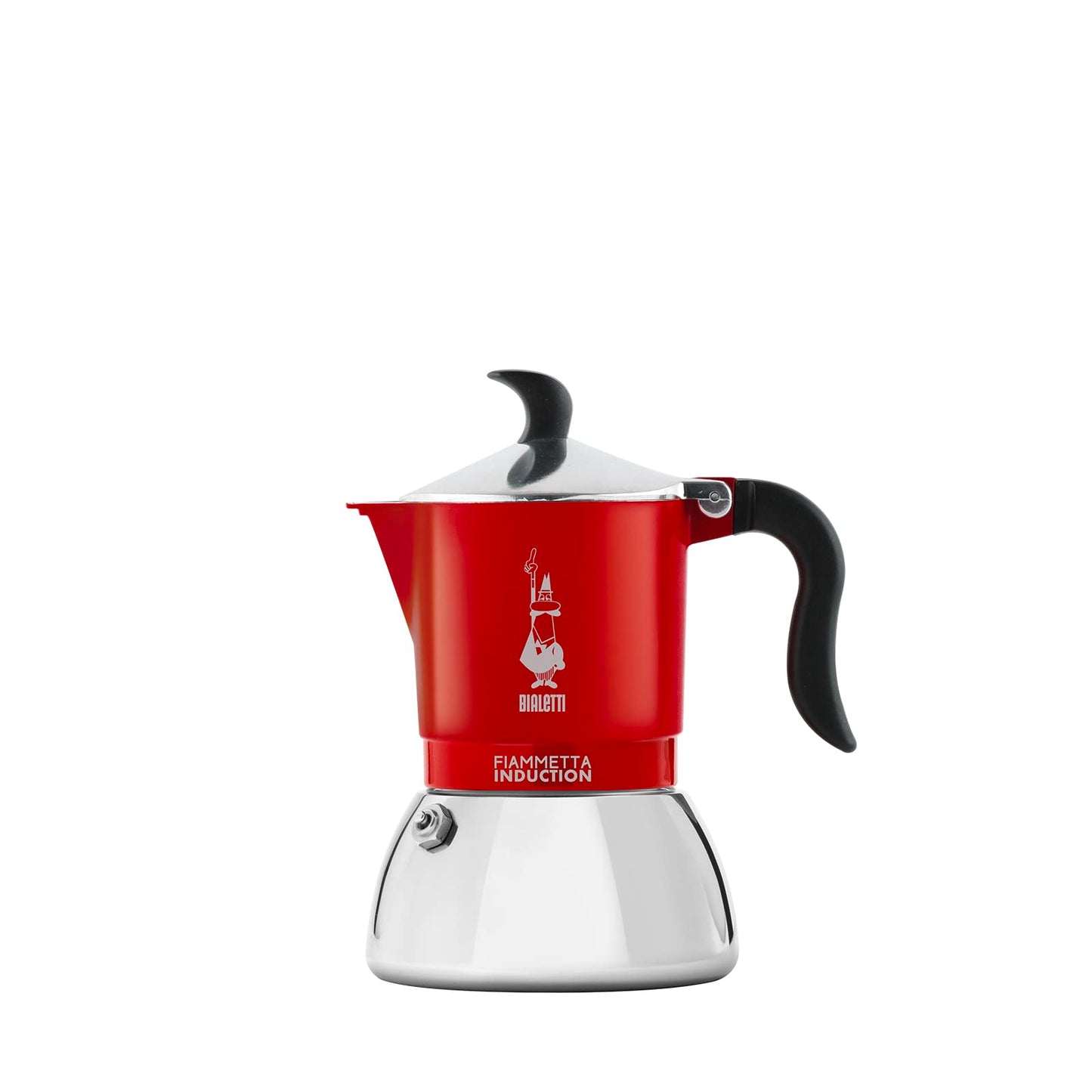 Bialetti Fiammetta Induction Coffee Maker, Aluminium, Steel, Red, 2 Cups