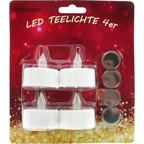 4 lumini a LED con batterie/bianco caldo/4 cm di diametro e 4 cm di altezza