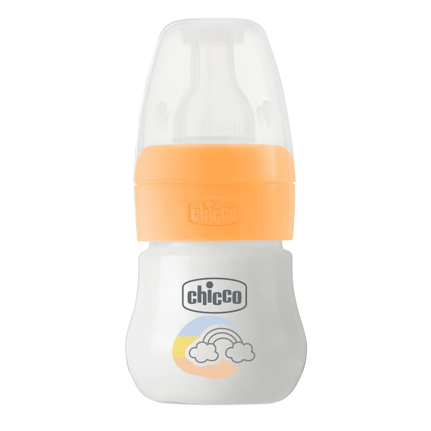 CHICCO Microbiberon Graduato da 60 ml, per Piccole Quantità di Latte o Altri Liquidi, Con Tettarella in Morbido Silicone Inodore e Insapore, Riduce Rigurgiti e Singhiozzi, 60 ml, 0 Mesi+, Arancione