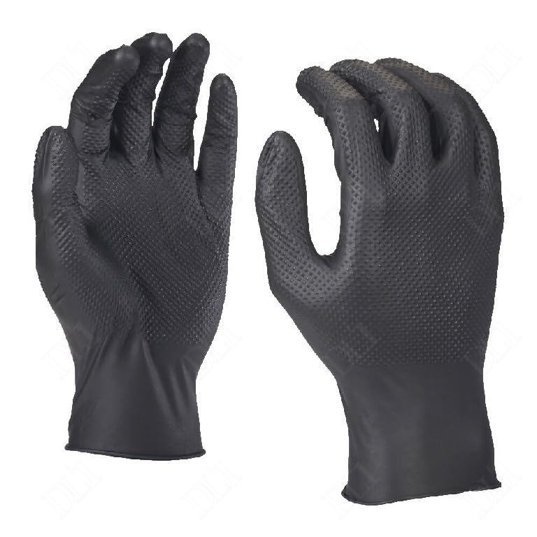 Milwaukee MILWAUKE 50 Robust Durable Disposable Nitrile Gloves Thickness 0.8mm XL (10)