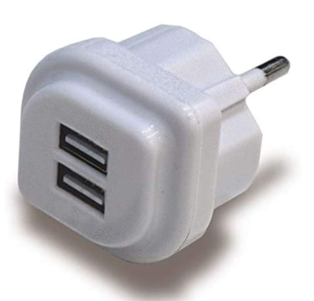 CARICABATTERIA X SMARTPHONE 2 USB 5V/2,1A SCHUKO