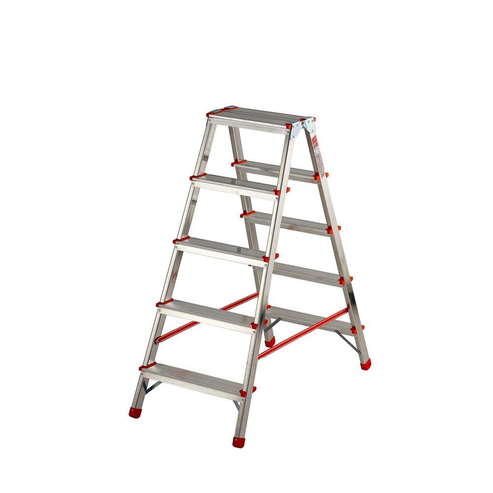GIERRE BA230S Scala Scaletto Sgabello Salita Doppia Alluminio 4+1 Gradini