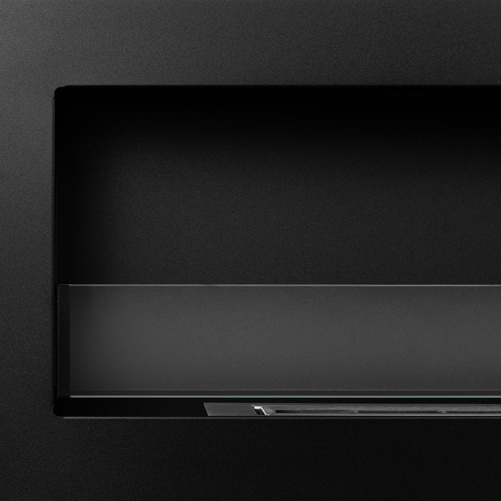 Divina Fire Camino a bioetanolo da Incasso Parete biocamino 120x40 Livorno 120 Nero