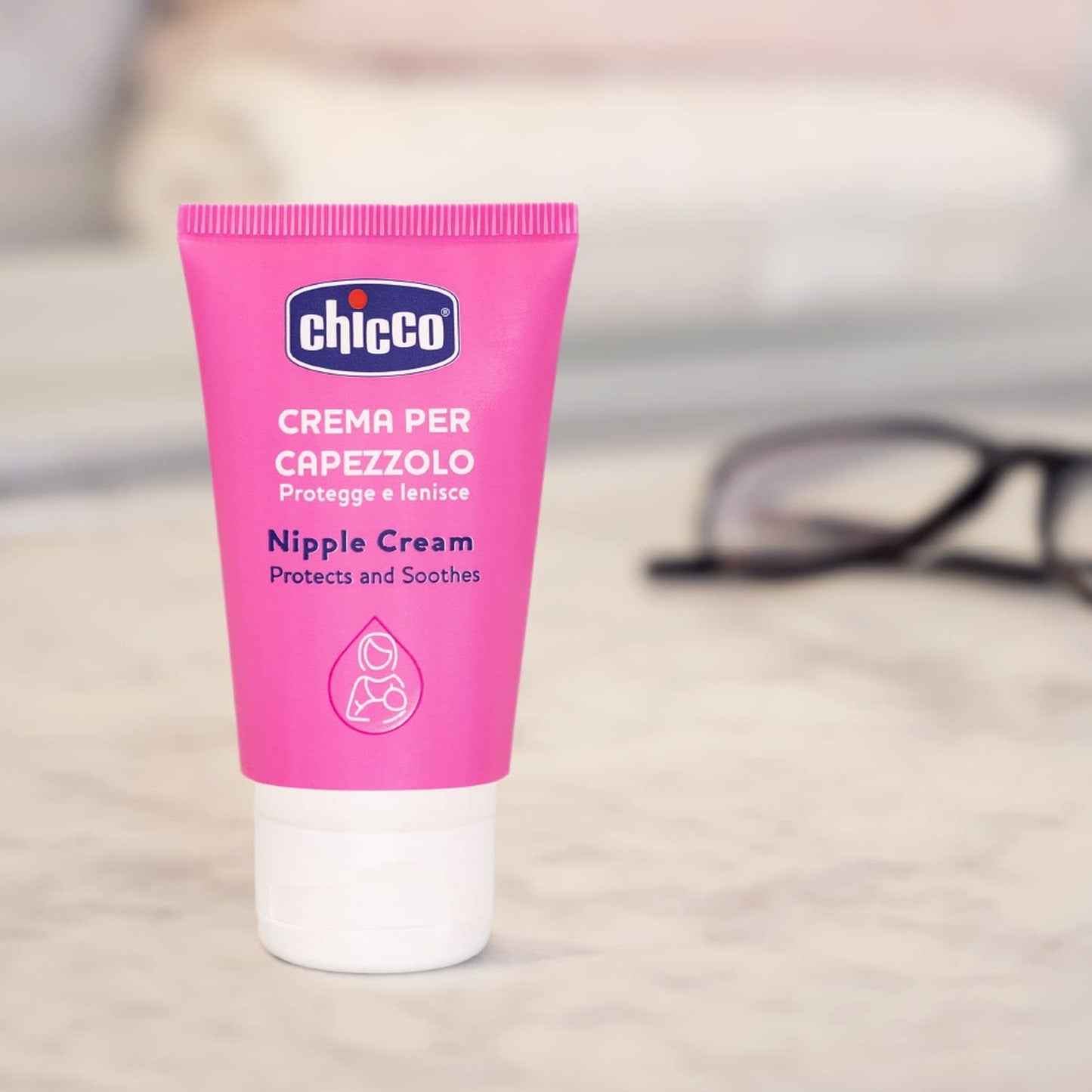 Chicco Crema per Capezzoli, Prepara il Capezzolo all'Allattamento, Nutriente, Senza Profumo e Sicura per i Bambini, non Macchia i Tessuti