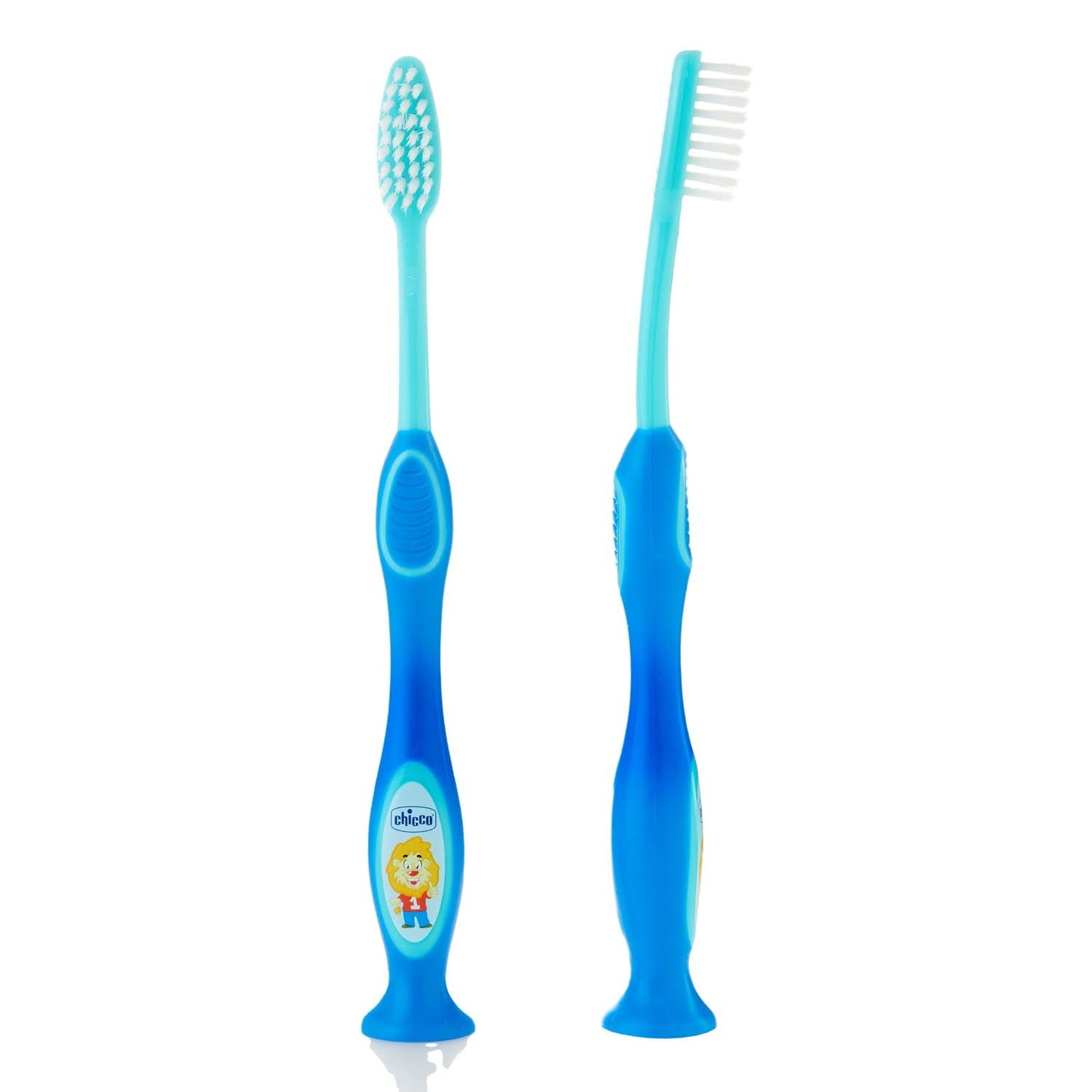 Chicco Spazzolino Da Denti, Con Setole Fini, Spazzolino Per Bambini, Spazzolino Delicato, Testina Con Pulisci Lingua, Ergonomico Con Presa Antiscivolo, Colori assortiti, Bimbo, 3-6 Anni