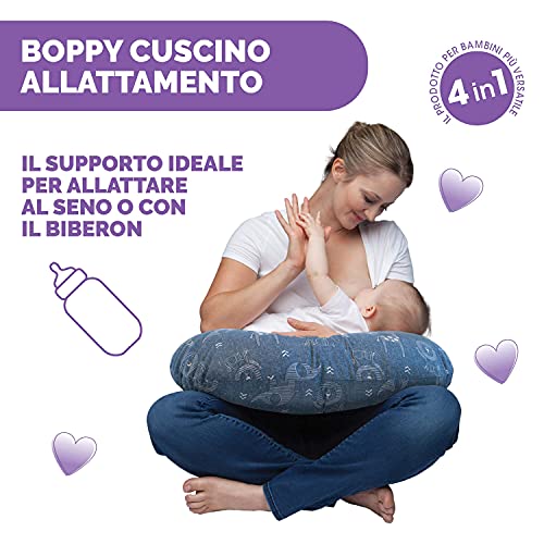 Chicco Boppy Supporto Allattamento anche conosciuto come cuscino per Neonati 0+ Mesi, Forma Ergonomica con Mamma e Bambino, Neonato al Seno col Biberon