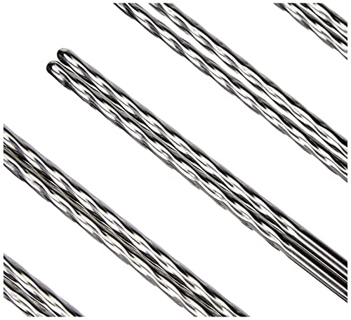 Fackelmann Asia Line 10 Bacchette Cinesi in Acciaio, Argento, 23 x 11.7 x 0.7 cm