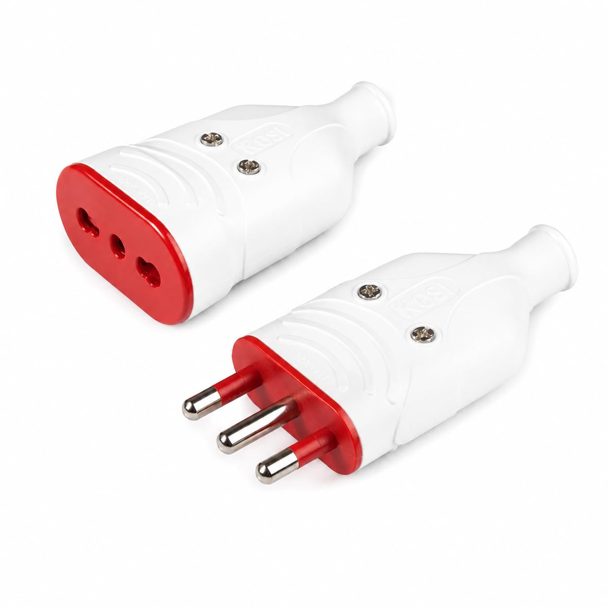 ROSI | Set Spina e Presa Mobile Elaplug, Nero, 10/16A 250V, 2 Poli + Terra, Guscio in Gomma Antischiacciamento, 2 Pezzi