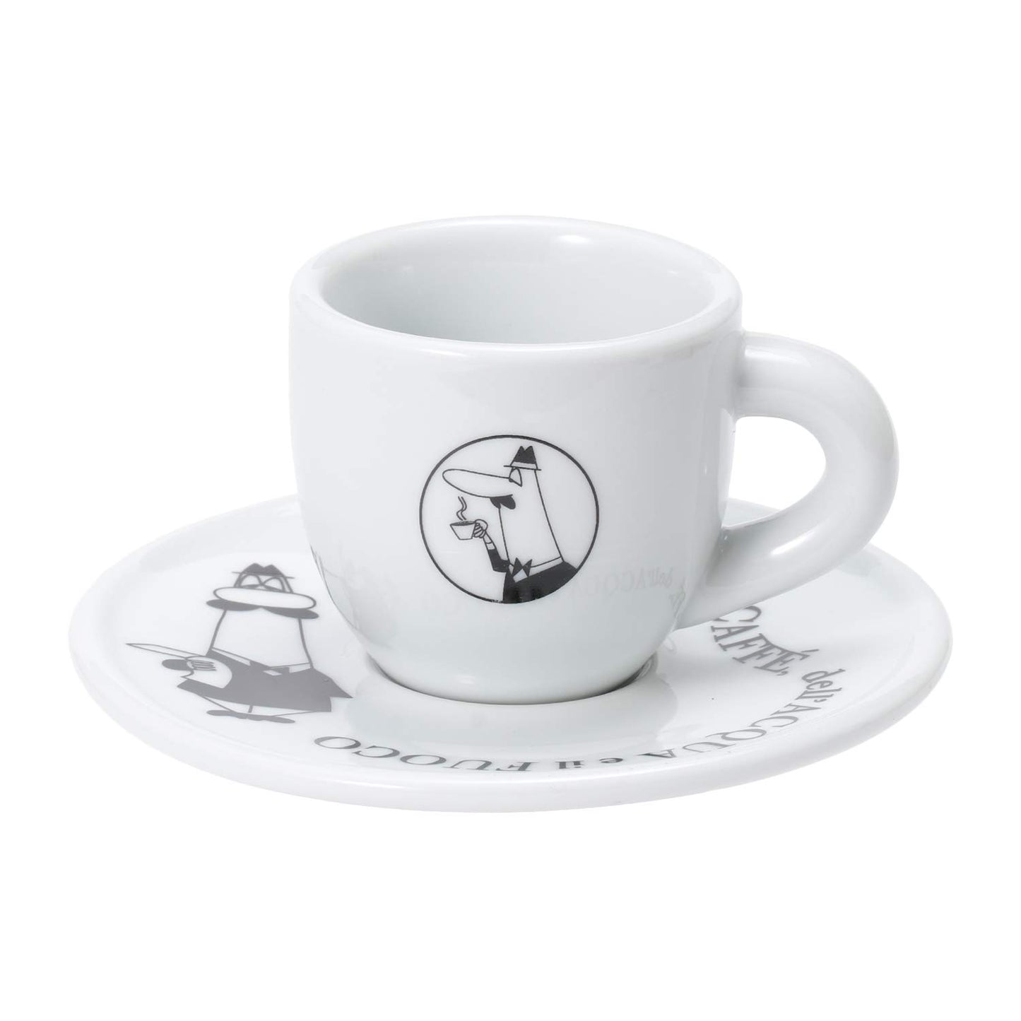 Bialetti Set 4 Tazzine Moka 'Carosello' Tazze da Caffè, Porcellana , Bianco