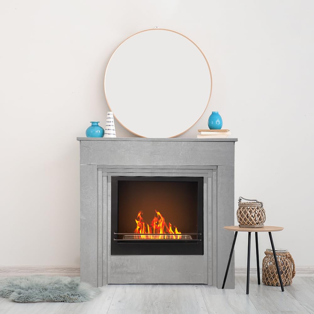 Divina Fire Camino a bioetanolo da Terra Bellini in Legno Effetto Cemento Made in Italy L96 x P35 x H96