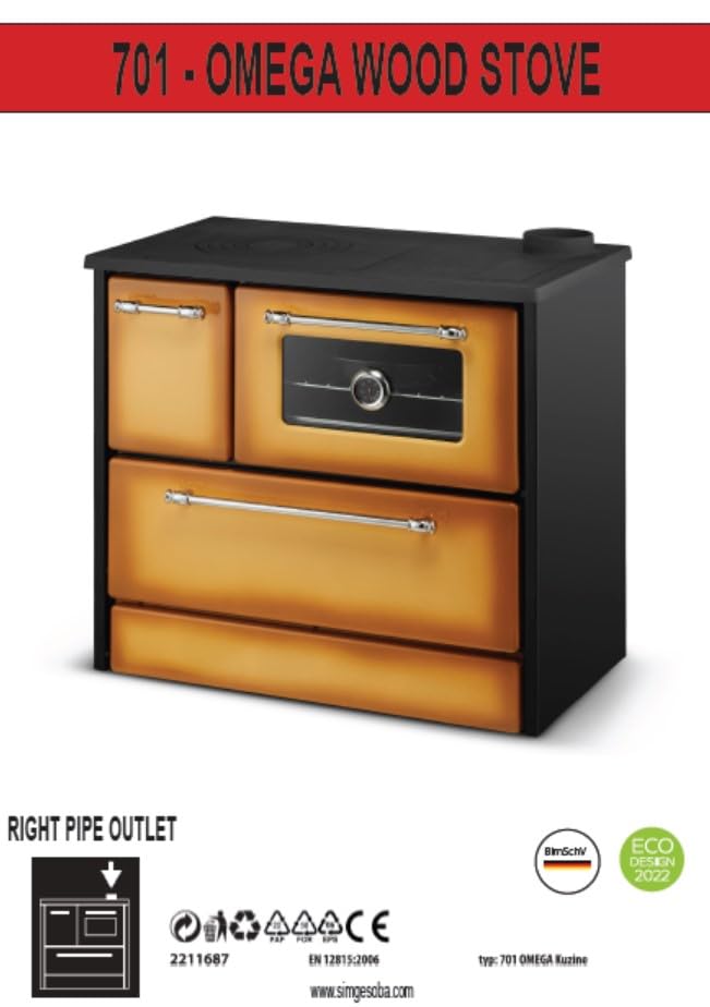 Cucina A Legna Stufa 9 Kw Cappuccino Beatrice L87xP51xH79 Ecodesign