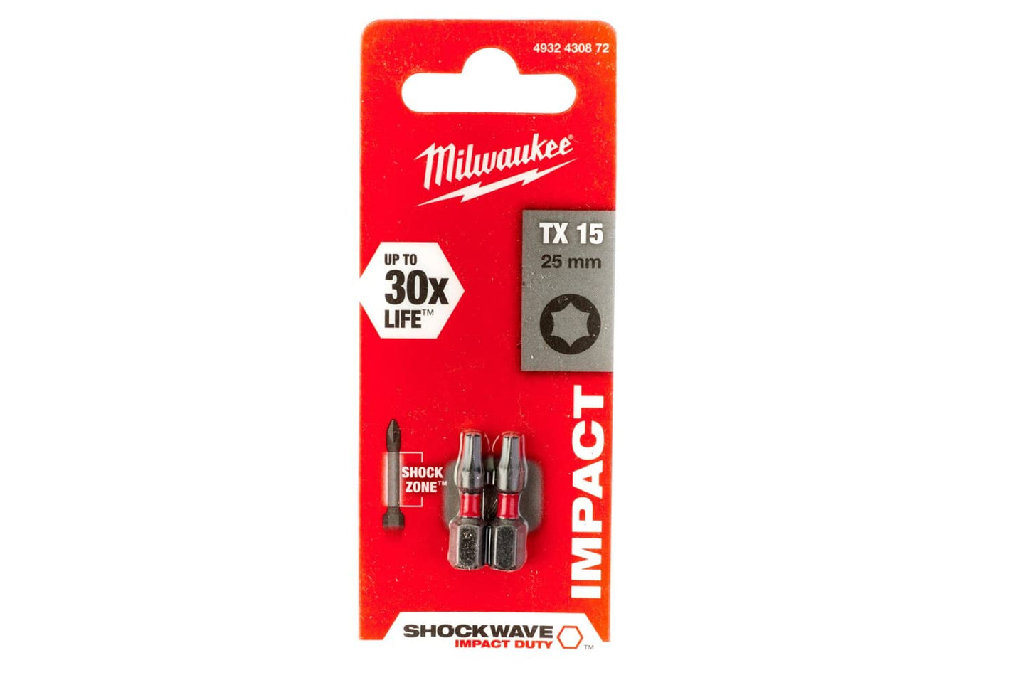 Milwaukee Punte Tx15 25Mm - 2 Pezzi