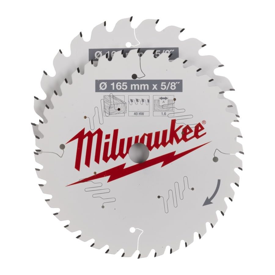 Milwaukee Lama per sega circolare in legno per sega circolare a batteria, confezione doppia, 165/15,87 mm, denti alternati Z24 e 165/15,87 mm, denti alternati Z40