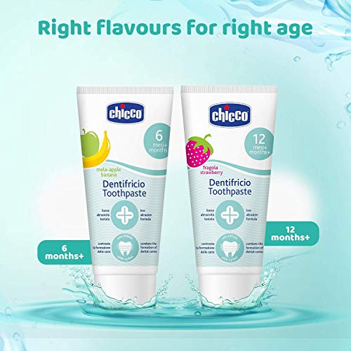 Chicco - Dentifricio per Bambini Gusto Mela e Banana, 50 ml