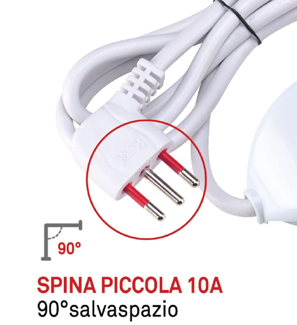 ROSI Multipresa serie Emilia spina 10A, Bianco, 3 prese schuko biv. 10/16A