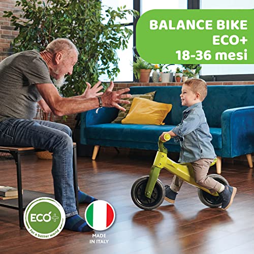 Chicco Balance Bike Eco+, Bici Bambini da 18 mesi a 3 anni (Fino a 25 kg), Bicicletta Senza Pedali per l'Equilibrio, Manubrio e Sellino Ergonomici, Ruote Antiforatura, 80% Plastica Riciclata