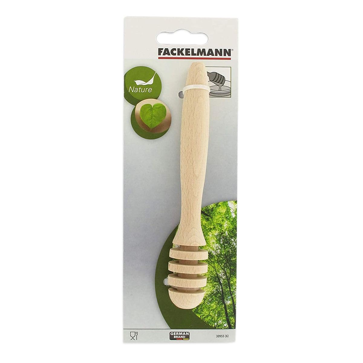 Fackelmann Cucchiaio per Miele in faggio-cm 17x3x3, Legno, Marrone, NC