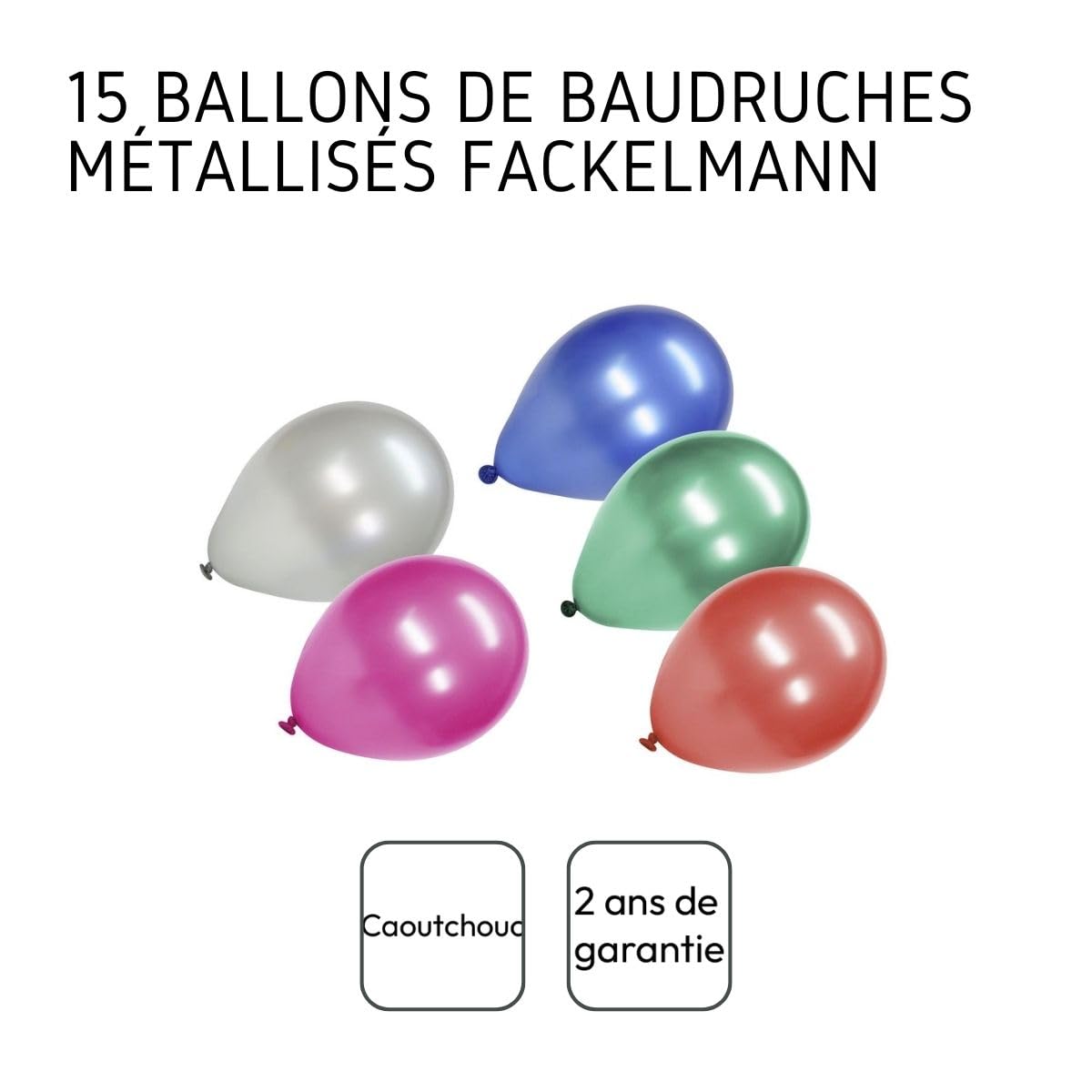 Fackelmann 15 Assorted Balloons, Plastic, Multicoloured