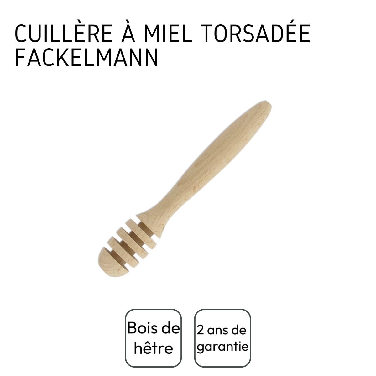 Fackelmann Cucchiaio per Miele in faggio-cm 17x3x3, Legno, Marrone, NC