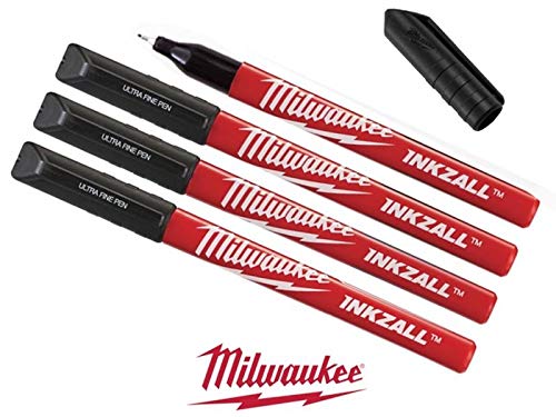 Milwaukee MHT48223164 - Penna a punta ultra fine, confezione da 4, colore: Nero