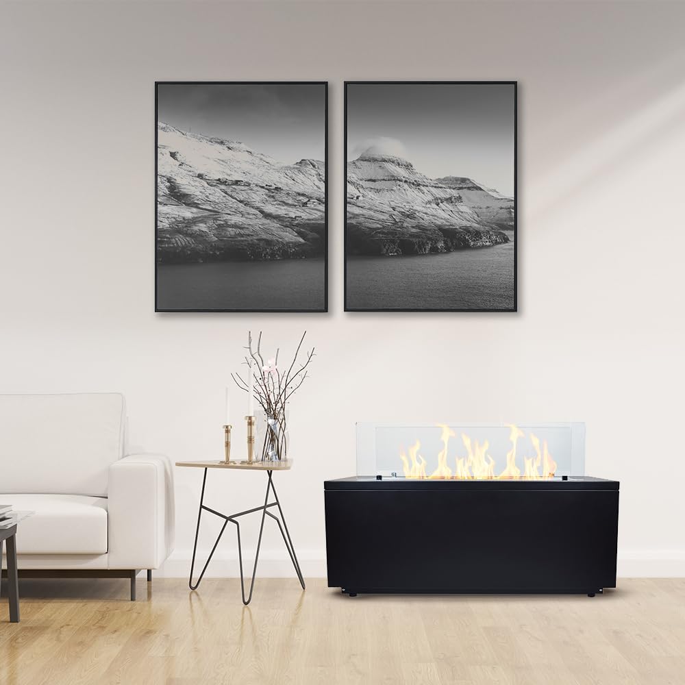 Divina Fire Camino a bioetanolo da Terra per Interno Esterno Caravaggio Nero L100xP40xH40 cm