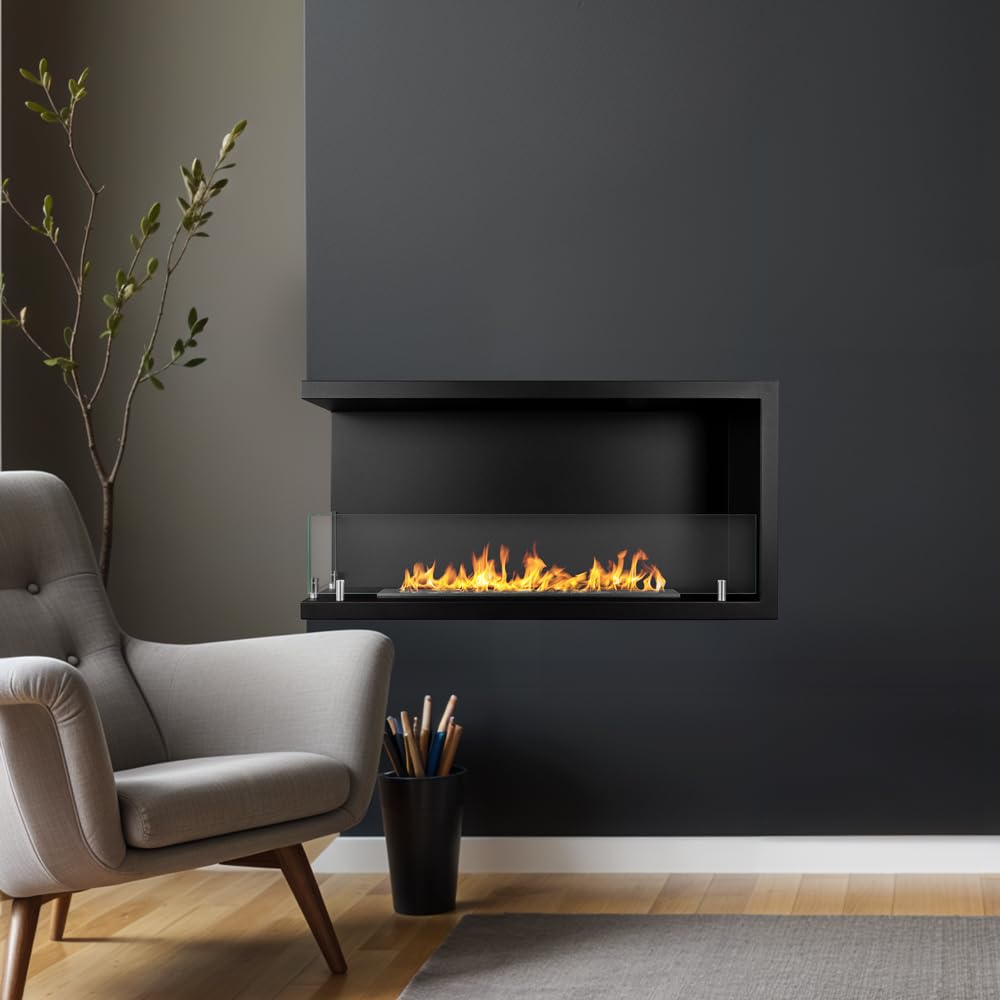 Divina Fire Camino a bioetanolo da Incasso ad Angolo biocamino angolare 90x45 SUTRI 90 SX