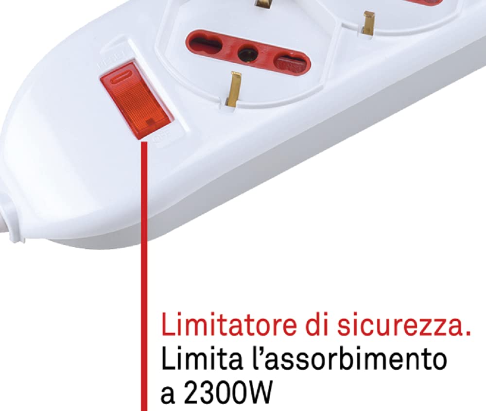 ROSI Multipresa serie Emilia spina 10A, Bianco, 3 prese schuko biv. 10/16A