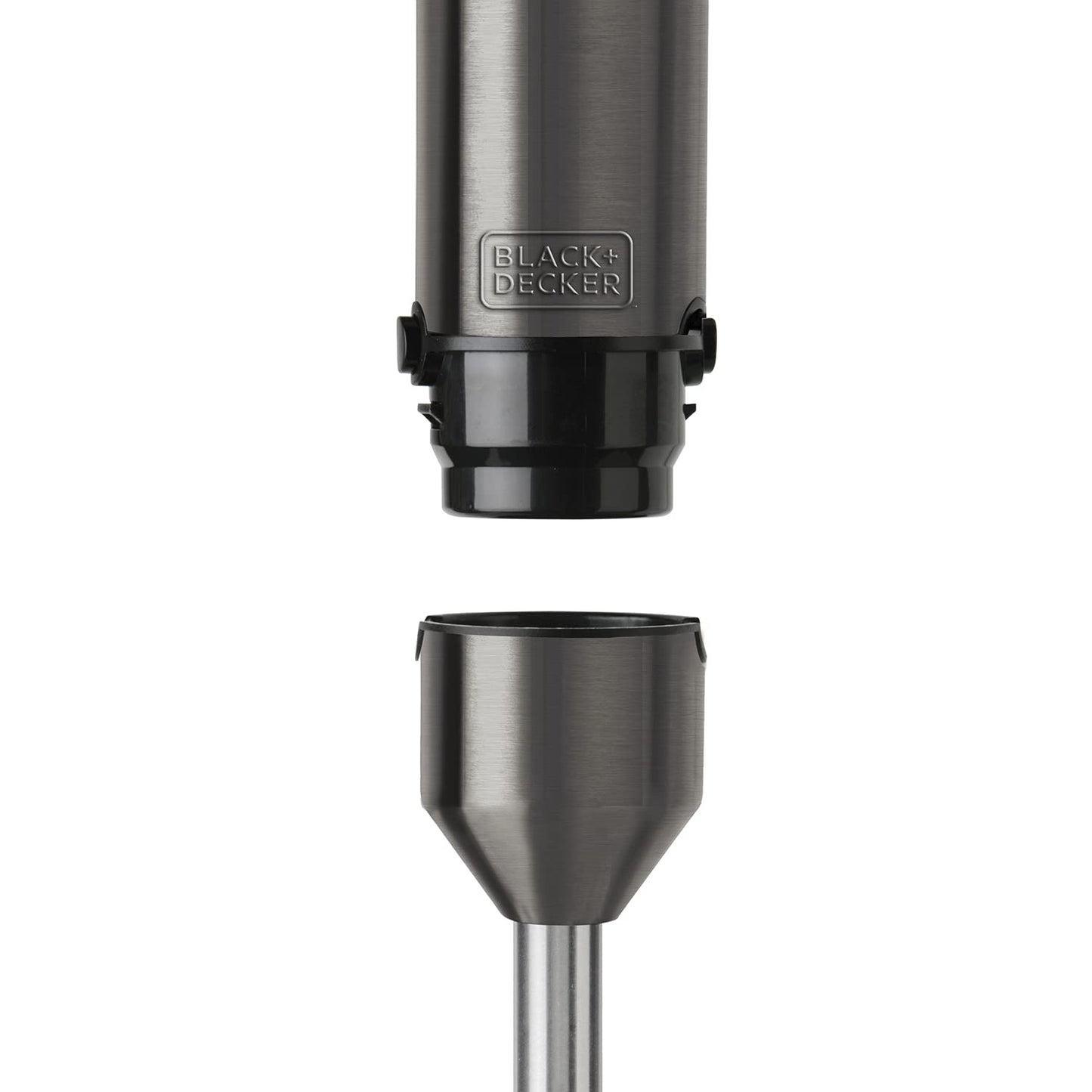 BLACK+DECKER BXHBA1000E - Frullatore a immersione, 1000W, 20 velocità + turbo, lame in acciaio inossidabile, asta rimovibile, tritaghiaccio, ergonomico, acciaio inossidabile, set completo di accessori