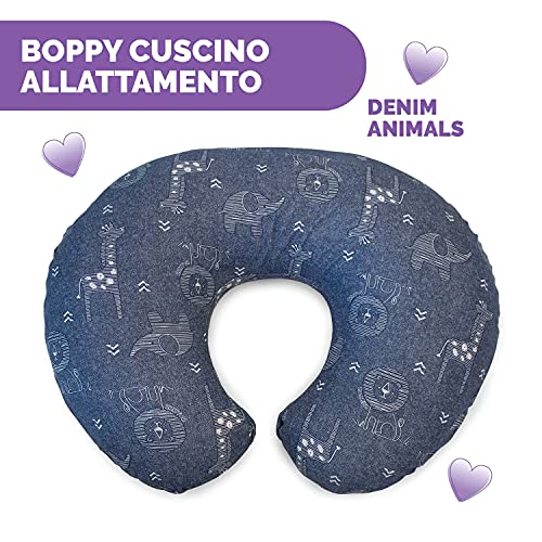 Chicco Boppy Supporto Allattamento anche conosciuto come cuscino per Neonati 0+ Mesi, Forma Ergonomica con Mamma e Bambino, Neonato al Seno col Biberon