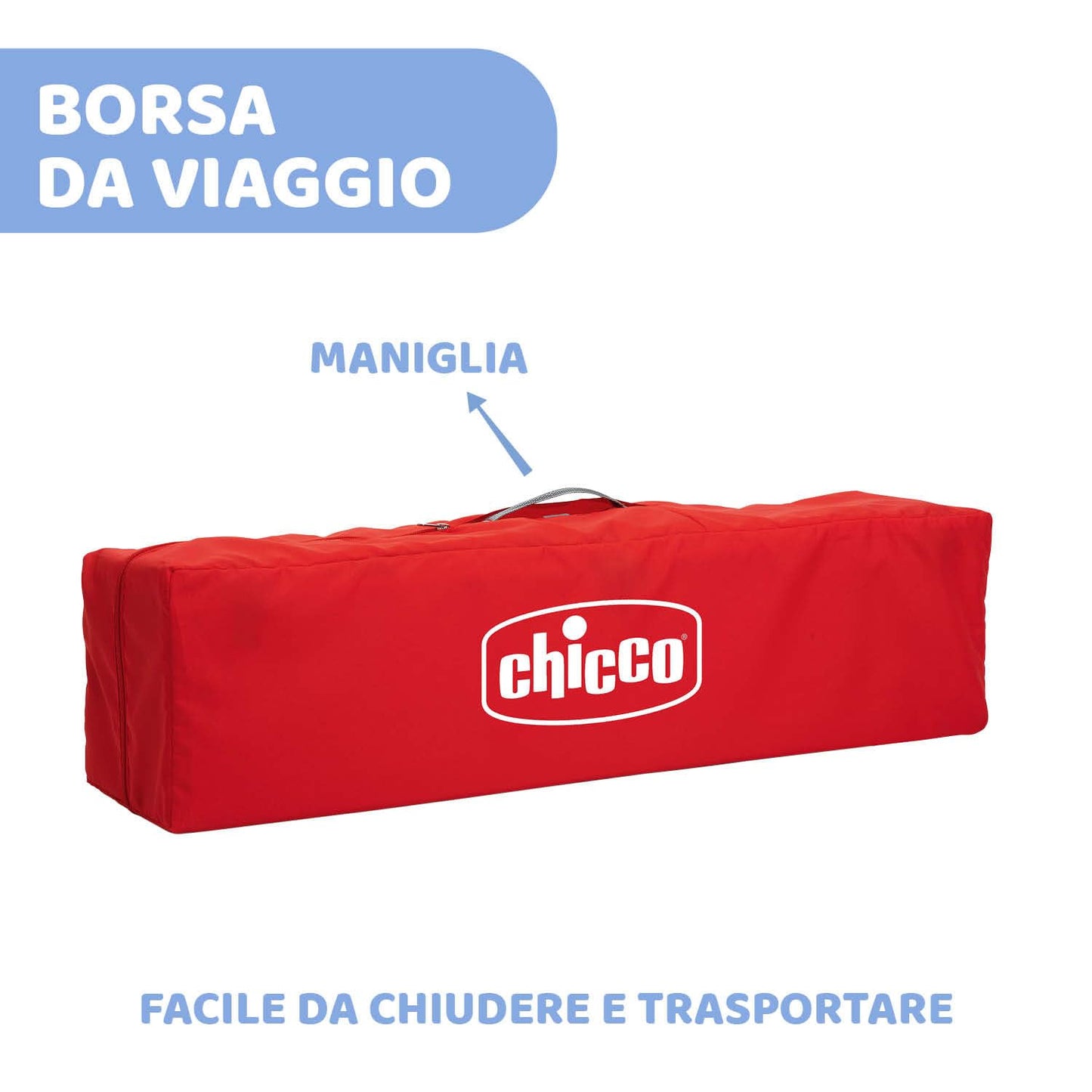 Chicco Open Box Lettino Neonati da Viaggio per Bebè e Bambini dalla Nascita fino a 15 kg, Pieghevole e Compatto, Culla da Campeggio con Tappeto Gioco, Finestre in Rete, 4 Maniglie e Borsa da Viaggio