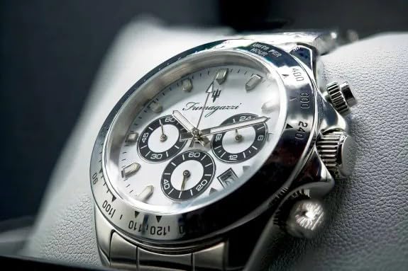 Generico FU012 Orologio da Polso Fumagazzi - TaaaK, ø 39 mm, Cinturino in Acciaio Solido Lucido, Movimento Cronografo, Water Resistant 5 atm