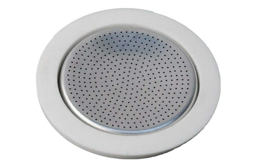 Bialetti 5360/AP Ricambio Originale per Moka Acciaio da 2 Tazze. 1 Guarnizione e 1 Filtro per Venus, Kitty, Musa