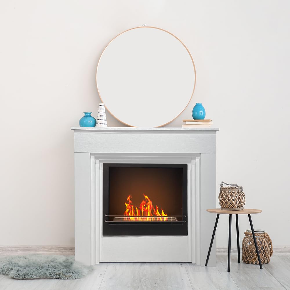 Divina Fire Camino a bioetanolo da Terra Bellini in Legno Bianco Made in Italy L96 x P35 x H96