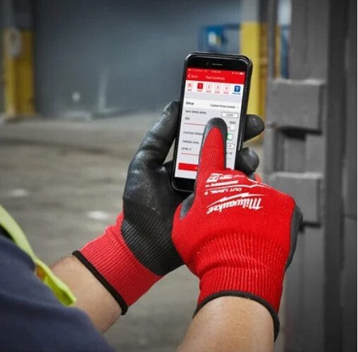 MILWAUKE 12 Paia Guanti da Lavoro Spalmati Nitrile +Rete, Antitaglio Categoria C