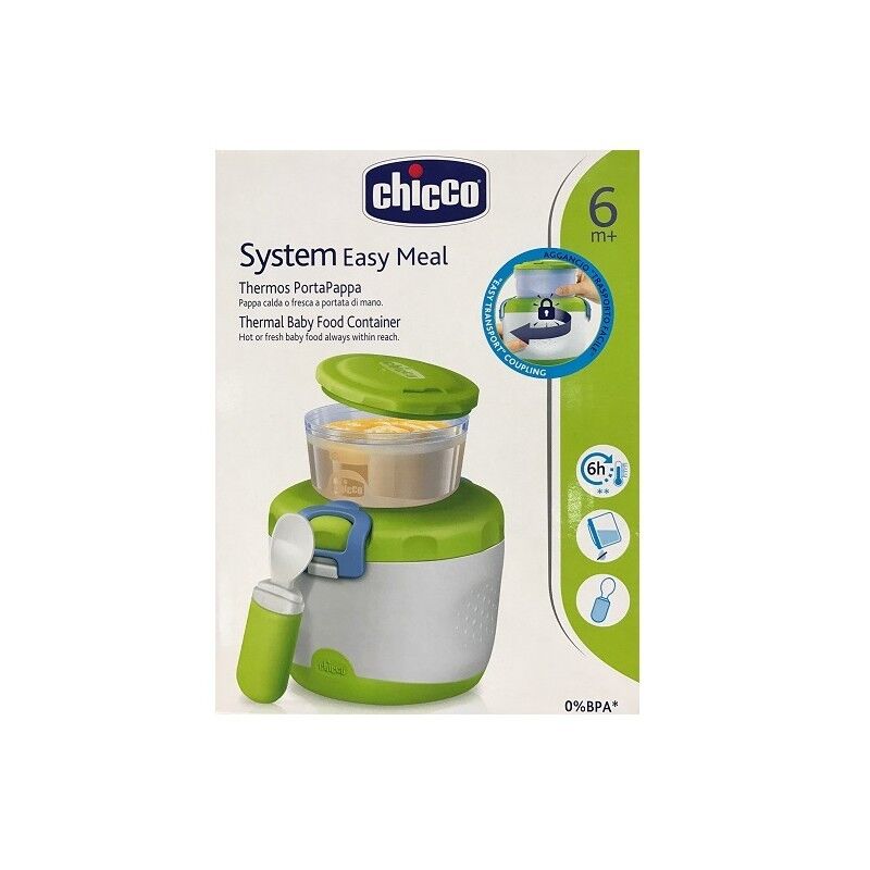 CHICCO Easy Meal Thermos Portapappa System 6m + Contenitore 180ml Thermosflasche