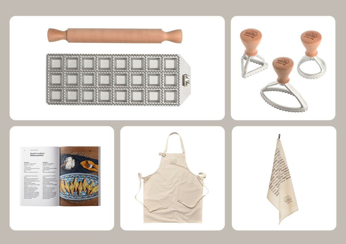 MARCATO | Ravioli Like a Pro | Set Stampi Stampini Professionali per Pasta