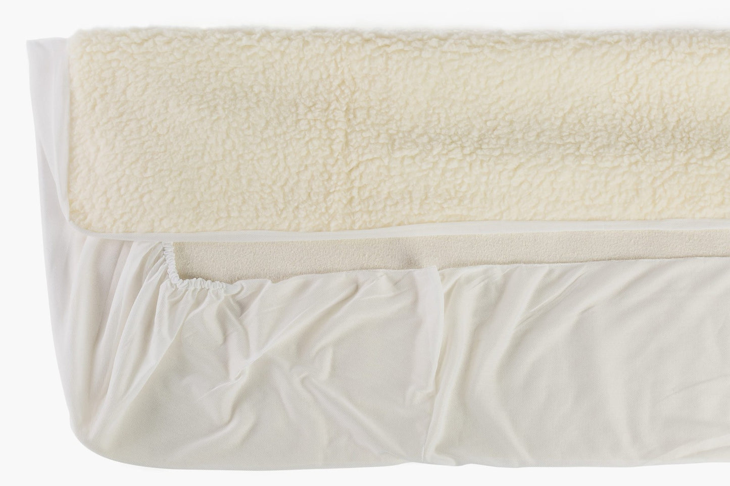 LANCALOR Coprimaterasso 190cm. Vello 100% lana 500 gr. /mq. Bande di Fissaggio