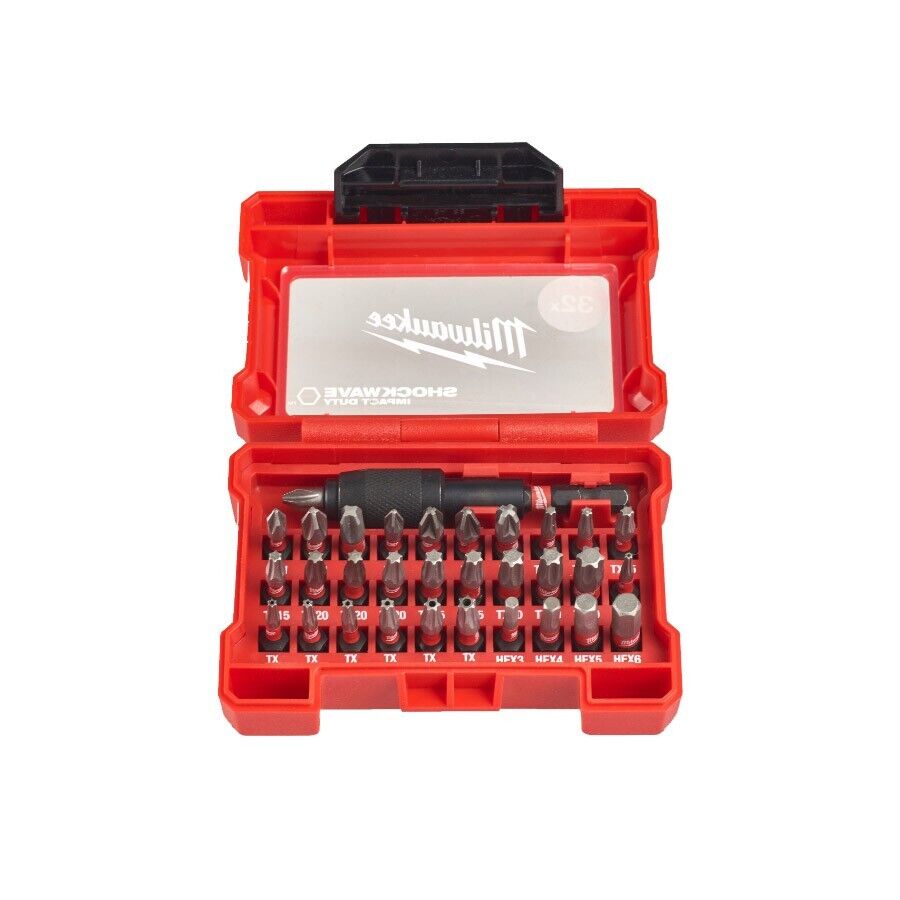 MILWAUKEE 32 Bit Avvitatore +Portabit 73mm | Shockwawe Compact Impact Duty