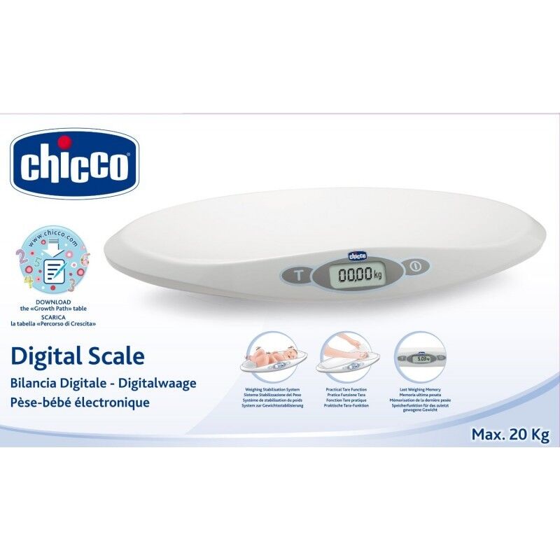 CHICCO Bilancia Digitale Neonato 30g - 20Kg Bambini | Digital Baby Scale