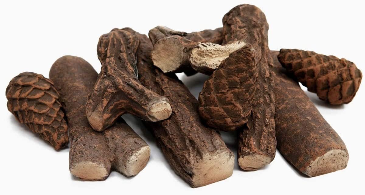 Set 9 pz legnetti in Ceramica Legna per Camino a bioetanolo Accessori per biocamino