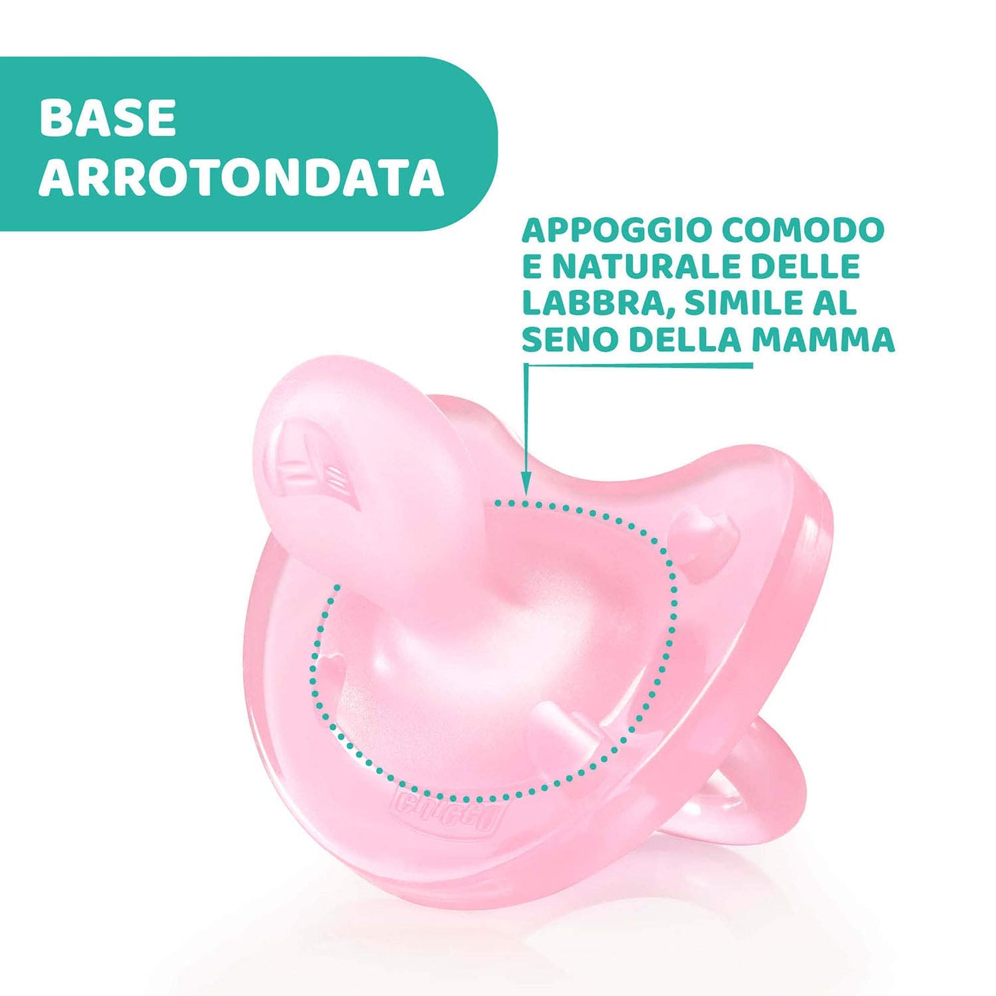 Chicco PhysioForma Ciuccio in Silicone 16-36 Mesi, 1 Pezzo - Gommotto Morbido e Delicato, Supporta la Respirazione Fisiologica e Favorisce il Corretto Sviluppo della Bocca, Rosa