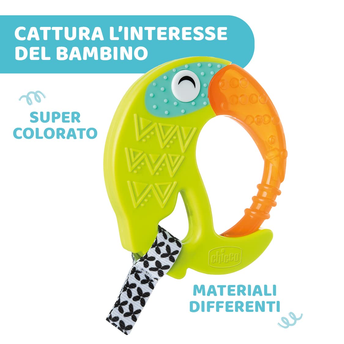 CHICCO Massaggiagengive Funny Refrigerante 6 mesi+ | Massaggia Gengive Tucano