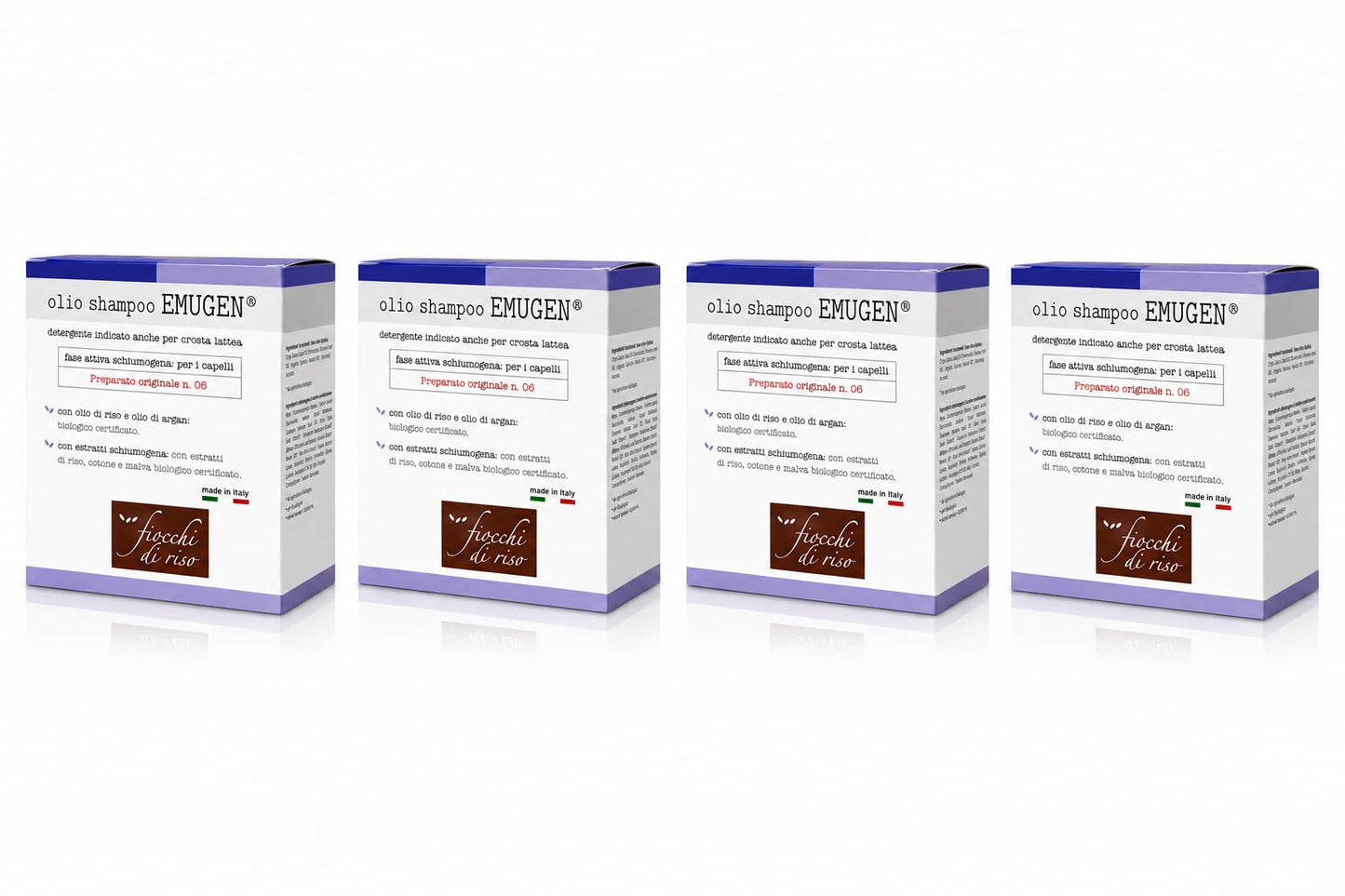 Fiocchi di Riso Olio Shampoo EMUGEN, 45ml, per Neonati, Crosta Lattea, Delicato sul Cuoio Capelluto, Senza Sostanze Chimiche