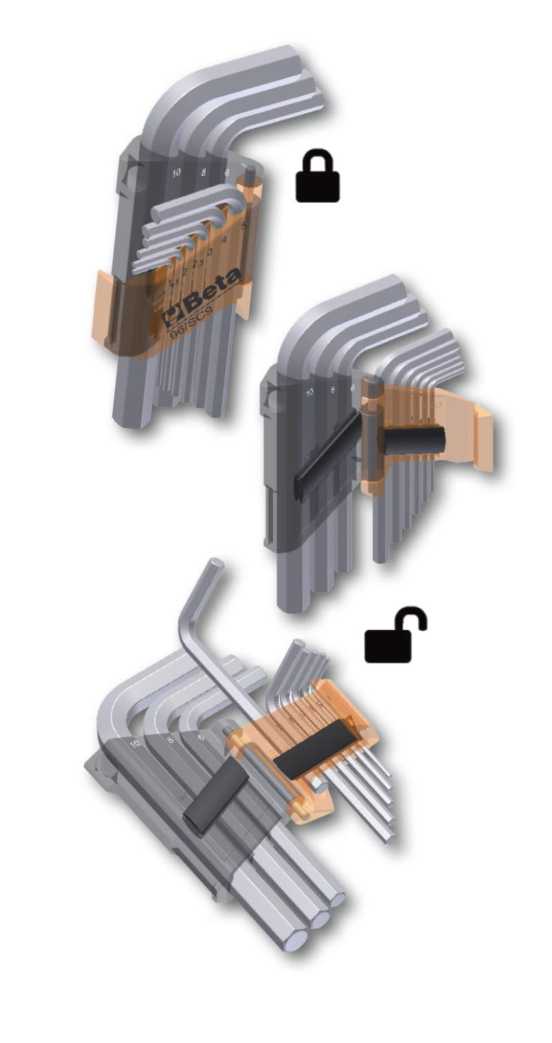 BETA 96/SC9 - Serie di 9 chiavi maschio esagonale piegate
