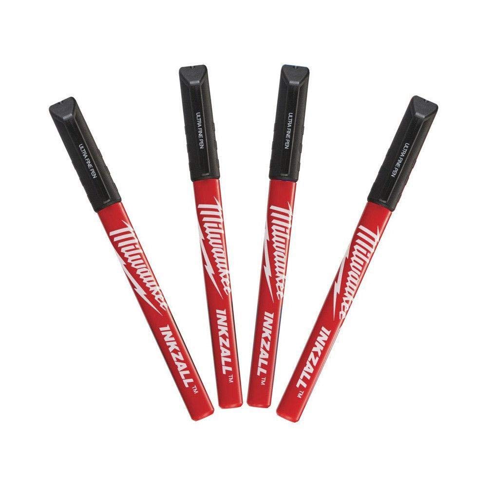 Milwaukee MHT48223164 - Penna a punta ultra fine, confezione da 4, colore: Nero